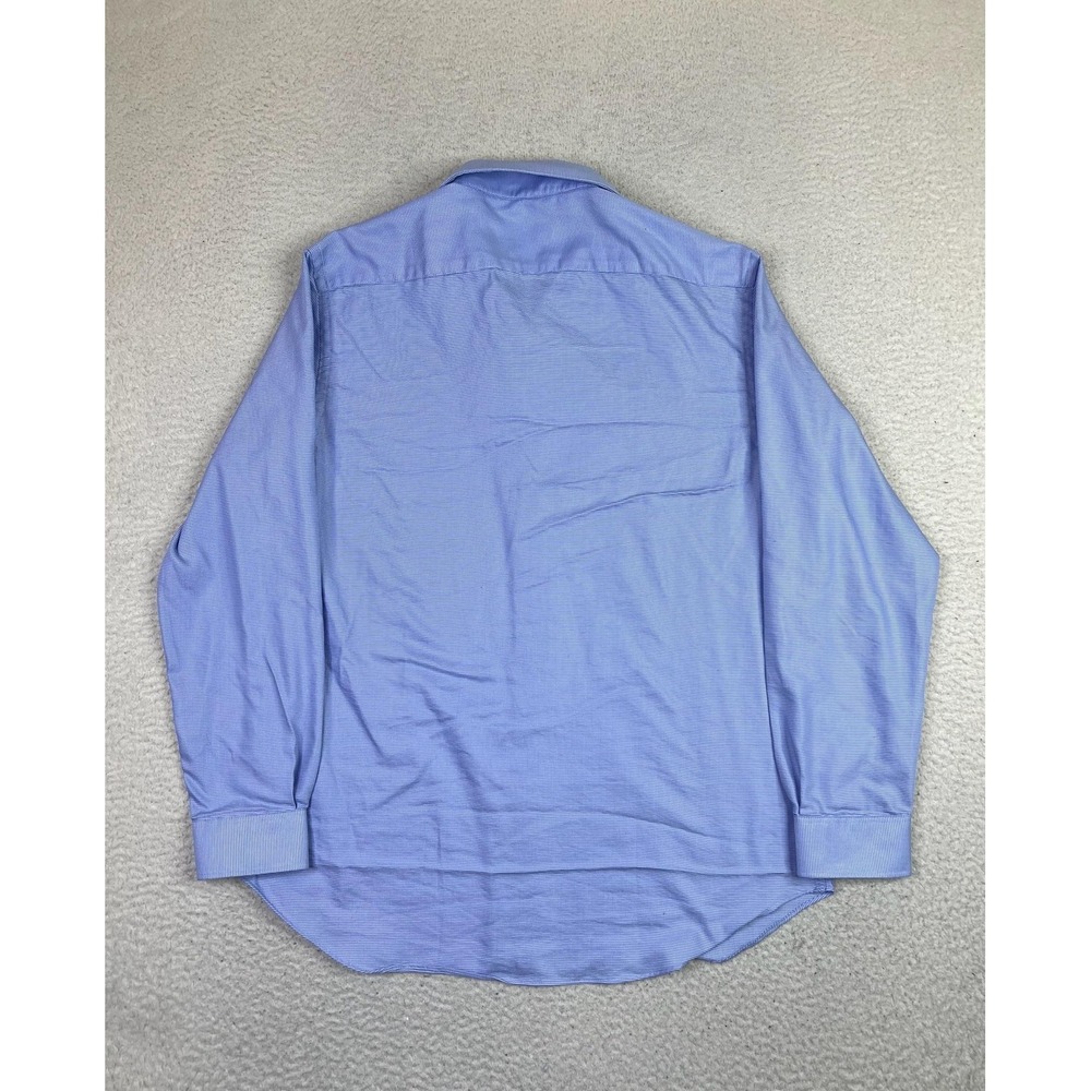 Michael Kors Shirt Mens Large Blue Slim Fit Long Sleeve Dress Button Front - Picture 2 of 10